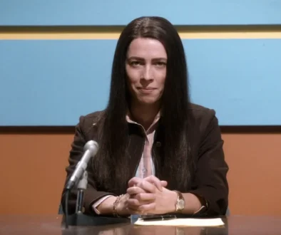 Herečka Rebecca Hall jako Christine Chubbuck ve filmu Christine.