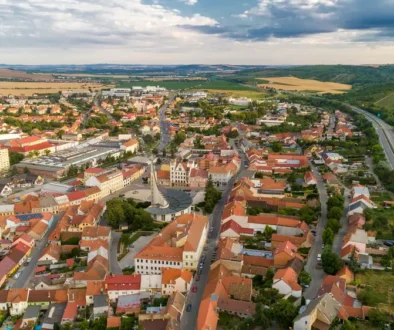 Hustopeče z leteckého pohledu.