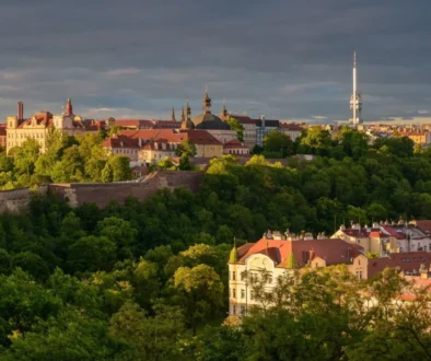 výhled na Vyšehrad v Praze