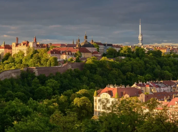 výhled na Vyšehrad v Praze