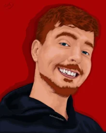 portrét slavného youtubera Mr Beast