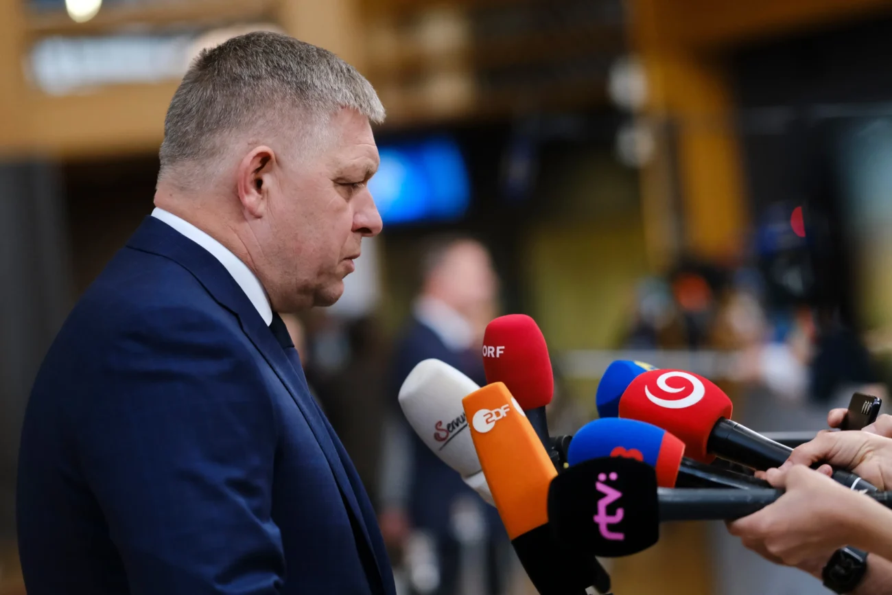 Robert Fico při rozhovoru. 