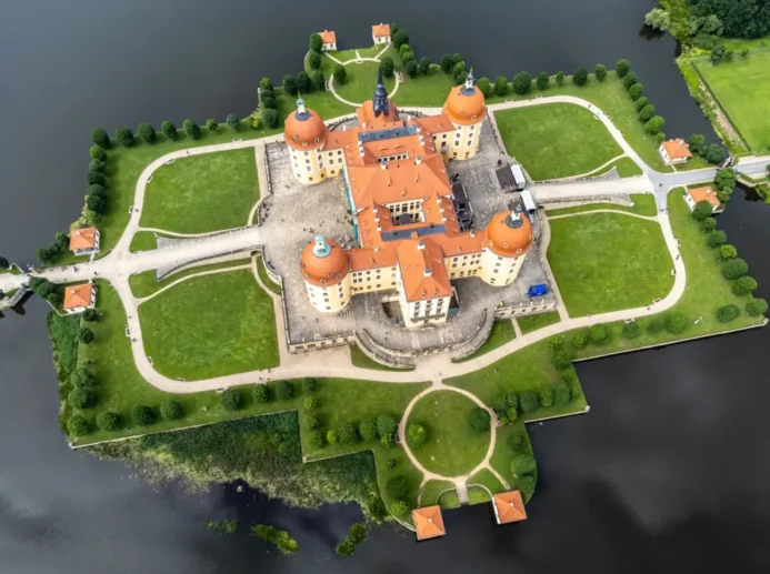 Letecký pohled na Moritzburg